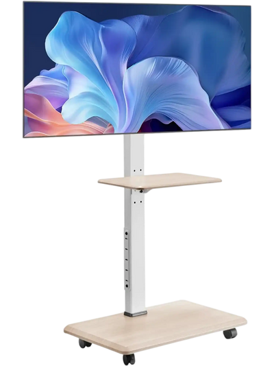 VEVOR Rolling TV Stand, Mobile TV Cart for 32-70 Inch Screens, 25° Left-Right Rotation and Height Adjustable TV Mount with Tray, Holds up to 88 lbs for Corner, Bedroom, Outdoor, Max VESA 600x400mm