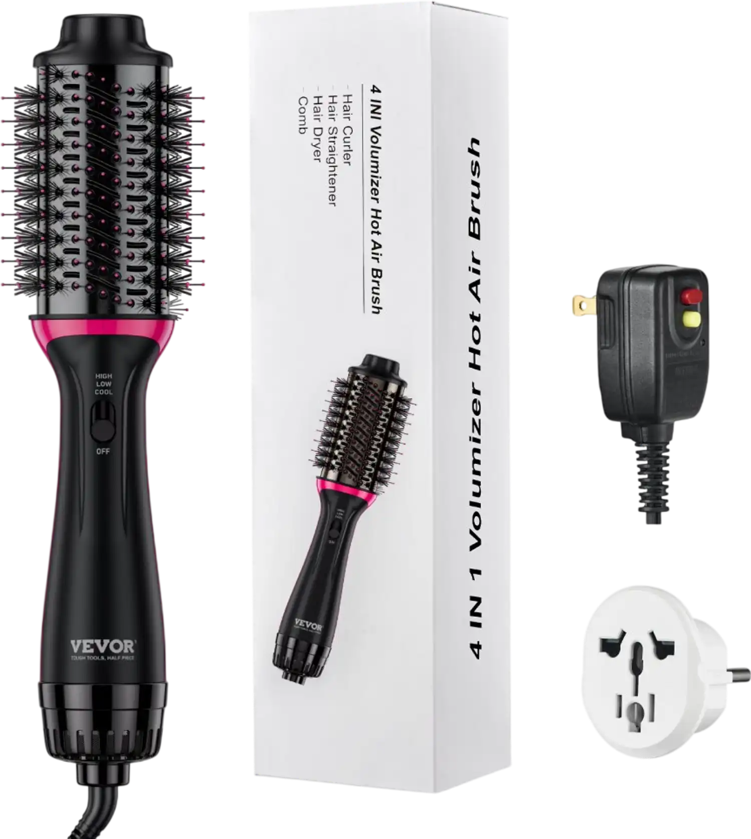 Vevor Hair Dryer Brush 4-in-1 Ionic Styler & Volumizer with 2.56