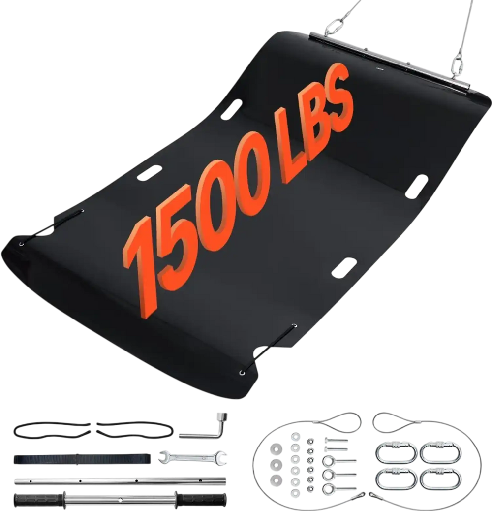 VEVOR Yard Drag Sled, 90 x 46 in, 1500lbs Heavy Duty Utility Sled, HDPE Drag Glider with Ropes & Pull Cables, Hand & Vehicle Use Game Hauler for Firewood Ice Fishing, Compatible with ATVs UTVs Tractors
