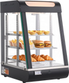 VEVOR 3-Tier Commercial Food Warmer Display, 800W Food Display Warmer with LED Light, Top Storage and Adjustable Shelves, 86℉~185℉ Steam Heating, 60 Qt /57L for Hamburger, Pizza, Bread, Fried Chicken