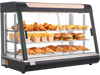 VEVOR 3-Tier Commercial Food Warmer Display, 1400W Food Display Warmer with LED Light, Top Storage and Adjustable Shelves, 86℉~185℉ Steam Heating, 137Qt/130L for Hamburger, Pizza, Bread, Fried Chicken