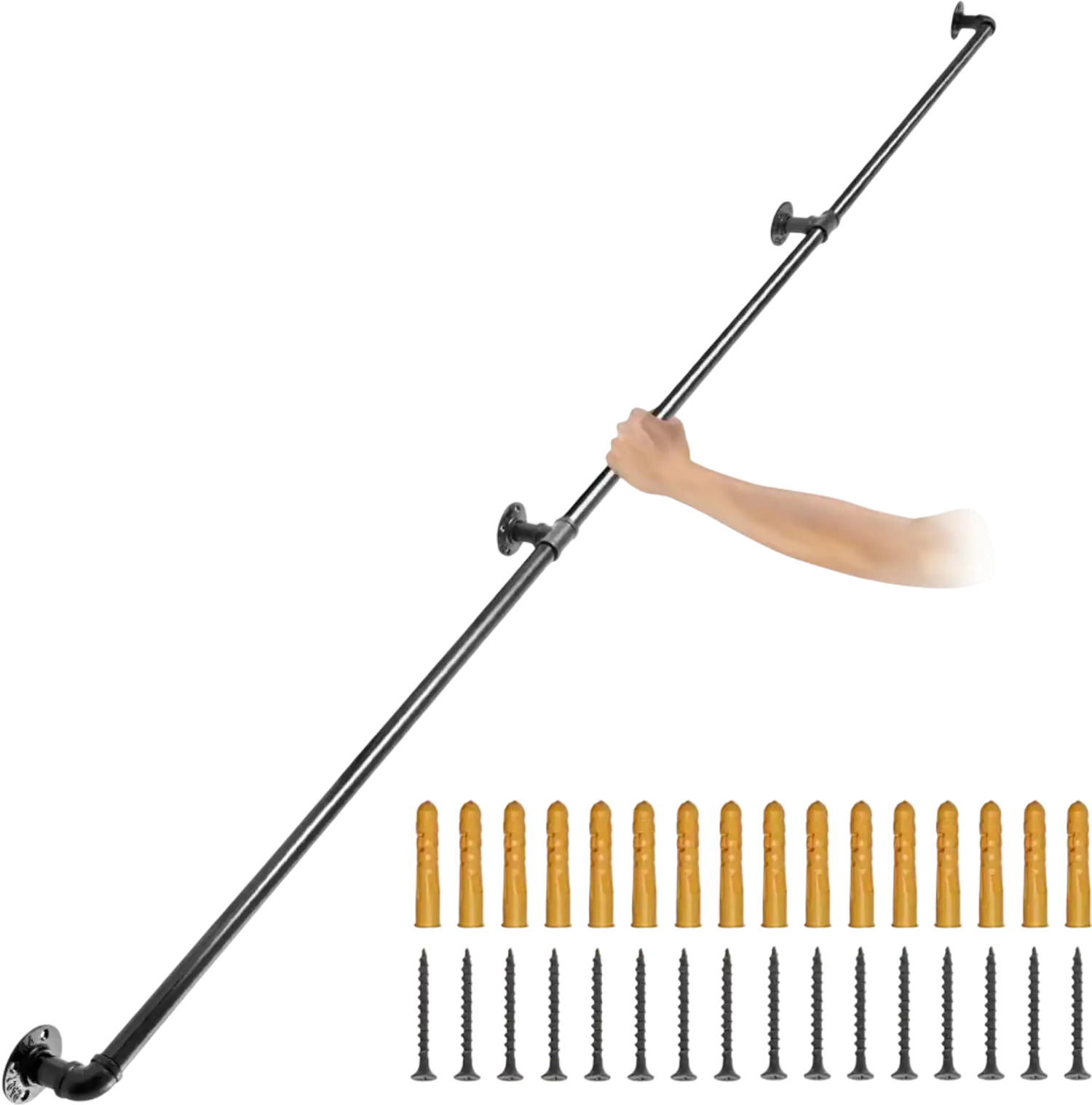 Vevor Stair Handrail 11' Carbon Steel Wall Mount Pipe Handrail New