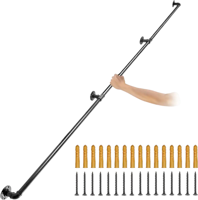 Vevor Stair Handrail 11' Carbon Steel Wall Mount Pipe Handrail New