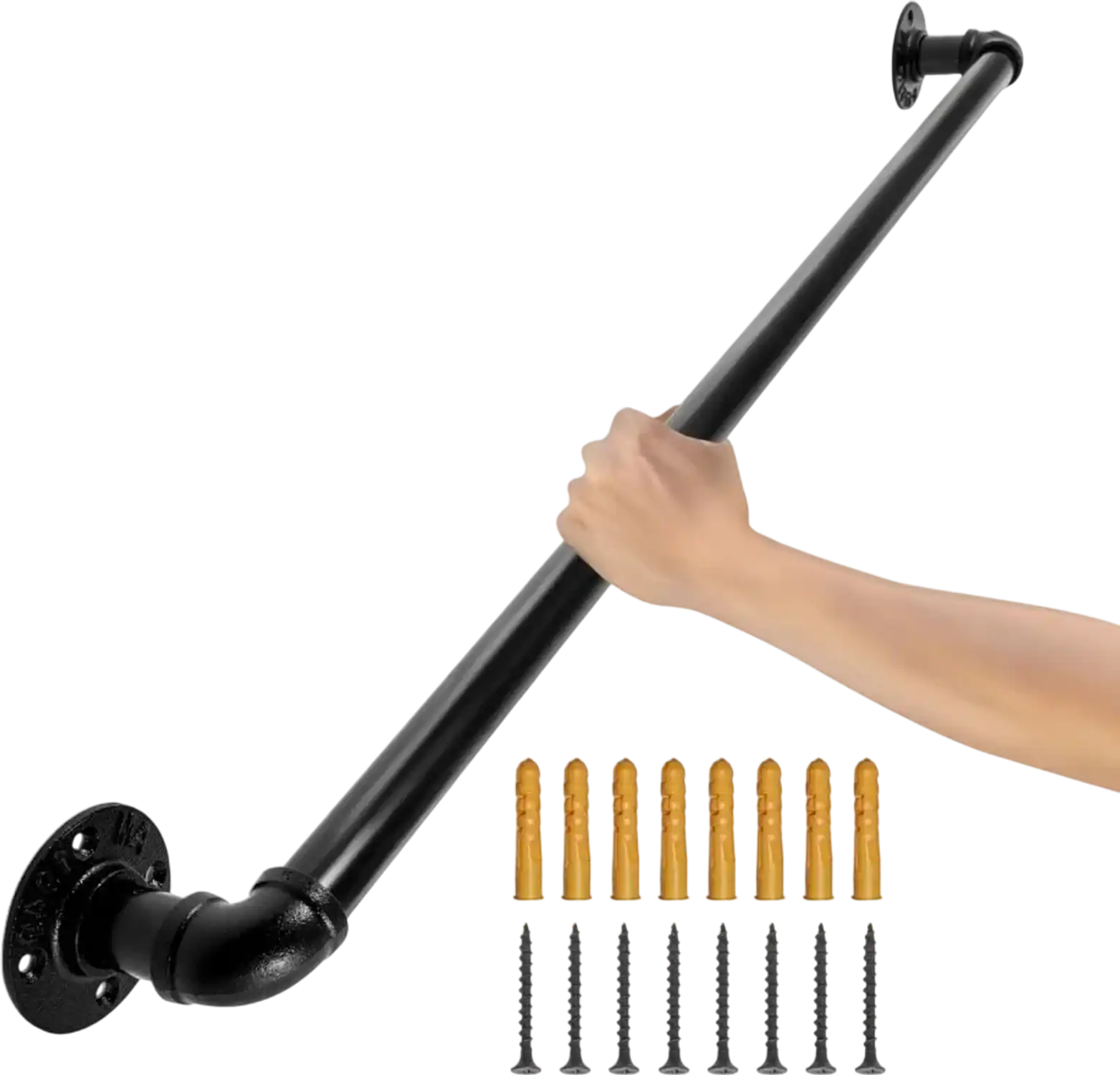 Vevor Stair Handrail 2' Industrial Carbon Steel Wall Mount New