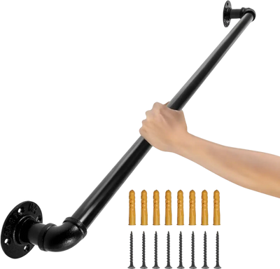 Vevor Stair Handrail 2' Industrial Carbon Steel Wall Mount New