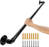 VEVOR Pipe Stair Handrail, 3FT Staircase Handrail, 440LBS Load Capacity Carbon Steel Pipe Handrail, Industrial Pipe Handrail with Wall Mount Support, Round Corner Wall Handrailings for Indoor, Outdoor