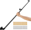 VEVOR Pipe Stair Handrail, 6FT Staircase Handrail, 440LBS Load Capacity Carbon Steel Pipe Handrail, Industrial Pipe Handrail with Wall Mount Support, Round Corner Wall Handrailings for Indoor, Outdoor