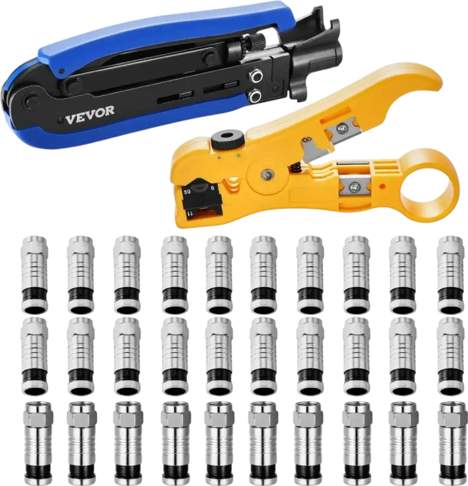 Vevor Coax Cable Crimper Kit Compression Tool Set New