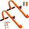 VEVOR Ladder Roof Hook, 2 Pack with Wheel Heavy Duty Steel Ladder Stabilizer, Roof Ridge Extension Rubber Grip T-Bar for Damage Prevention, 500 lbs Weight Rating, Fast & Easy to Access Steep Roofs