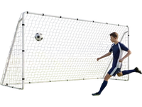 VEVOR Soccer Goal 12 x 6 FT Soccer Goal for Backyard with Iron Frame PE Net, Portable & Durable Set, High-Strength Net, Ground Stakes, Straps, for Youth & Adults Outdoor Backyard Practice Training