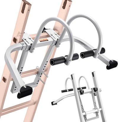 VEVOR Ladder Stabilizer, 2 in 1 Extension Wall Ladder Standoff Hook, Roof Ridge Ladder Accessories Both Horizontally and Vertically, Heavy-duty Steel Rubber Grip T-Bar, Quick Access to Steep Roofs