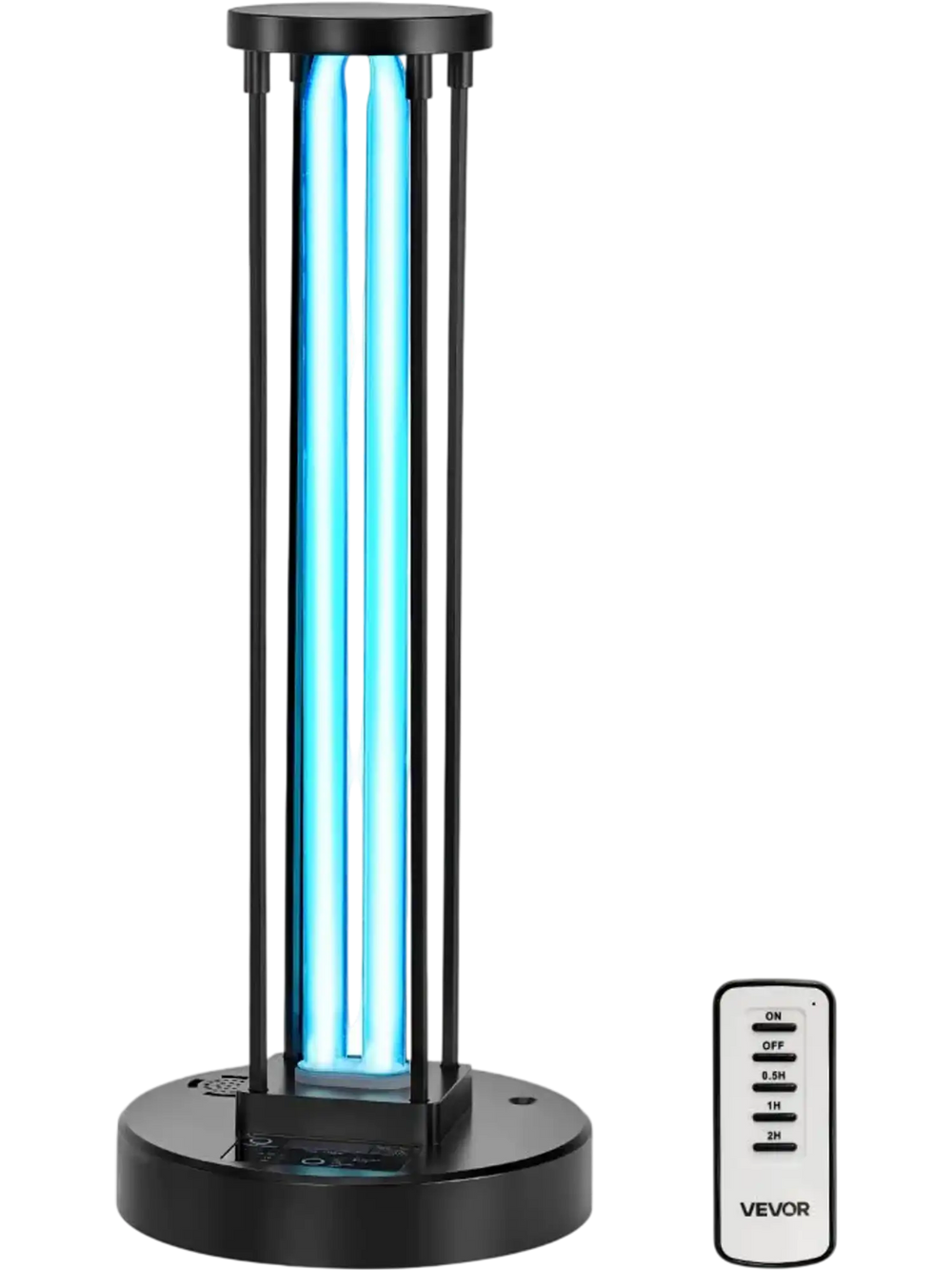 VEVOR UV Light, 36W Ultraviolet Lamp with Ozone Purifier, UVC Lamp with 30/60/120 Minutes 3-Gear Timer and Remote Control, for Room up to 400 sqft, UVO Lights for Living Room, Bedroom, Hotel, School
