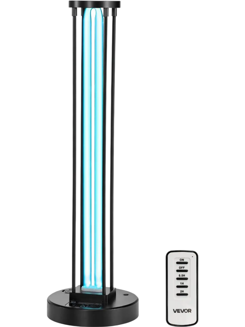 VEVOR UV Light, 55W Ultraviolet Lamp with Ozone Purifier, UVC Lamp with 30/60/120 Minutes 3-Gear Timer and Remote Control, for Room up to 750 sqft, UVO Lights for Living Room, Bedroom, Hotel, School