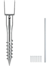 VEVOR No Dig Ground Anchor, 1 Pack 3.94 x 2.76 x 27.56 in DIY Screw in Post Stake, Includes 6 Lag Bolts & a Rebar, U-Shape Heavy Duty Steel Post Holder, Great for Mailbox Posts and Fence Posts