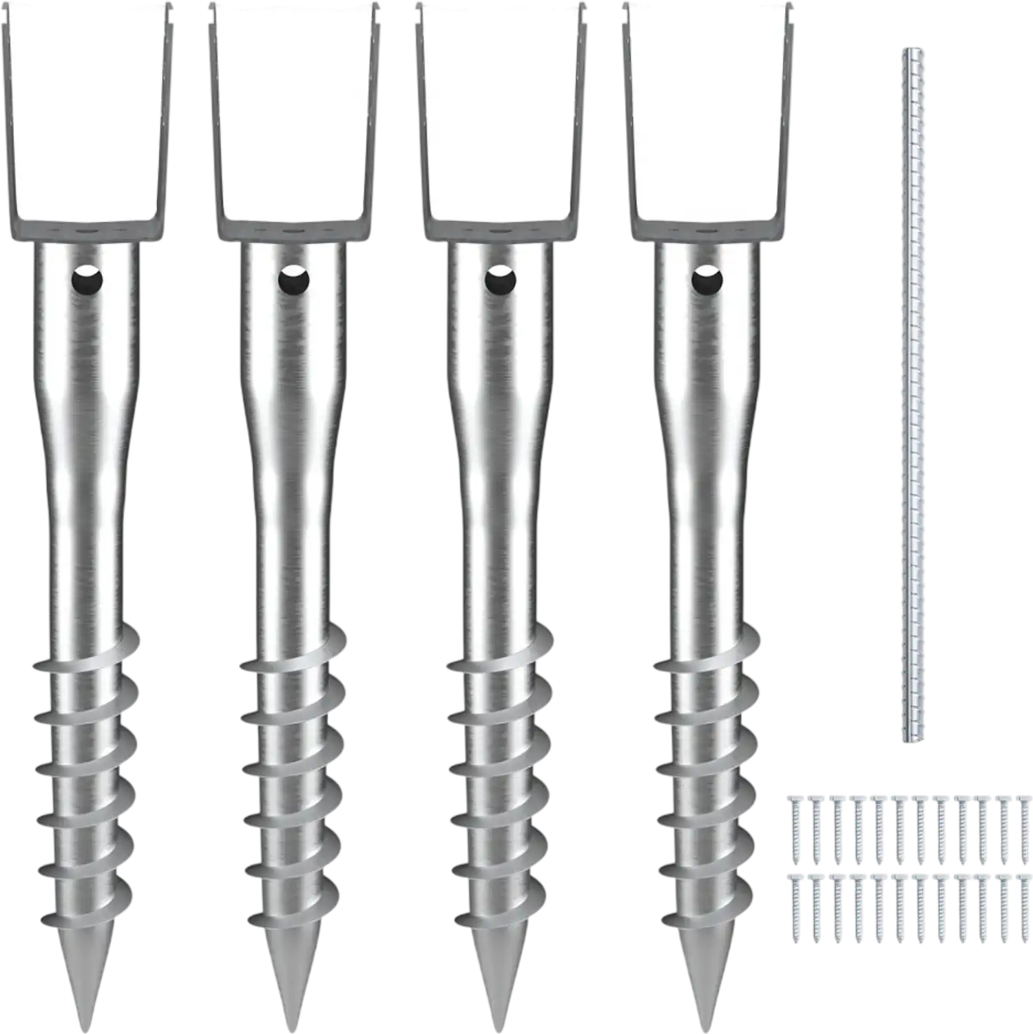 Vevor Ground Anchor No Dig Screw-In Post Stake 4 Pack 3.94 x 2.76 x 27.56