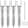 VEVOR No Dig Ground Anchor, 4 Pack 3.94 x 2.76 x 27.56 in DIY Screw in Post Stake, Includes 6 Lag Bolts & a Rebar, U-Shape Heavy Duty Steel Post Holder, Great for Mailbox Posts and Fence Posts