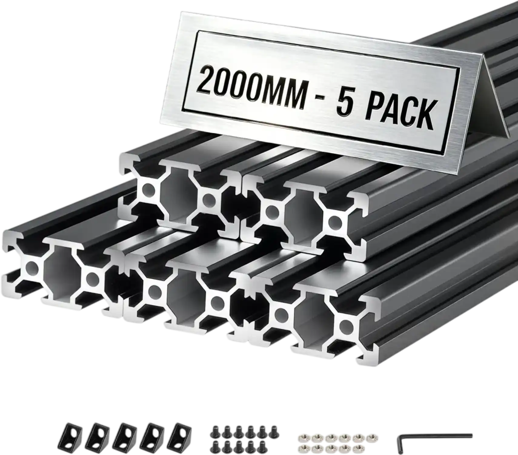 Vevor Aluminum Extrusion Linear Rail 5-Piece 78.74