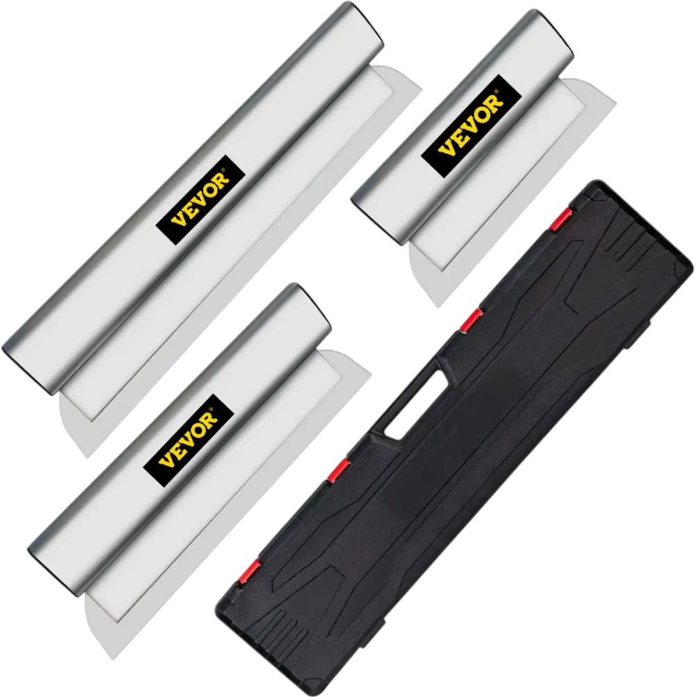 VEVOR Drywall Skimming Blade Set,10\"+16\" +24\" Blades,European Stainless Steel Construction Knife, Aluminum Blade Profile Smoothing Knockdown Spatula for Gyprock/Drywall/Wall-Board