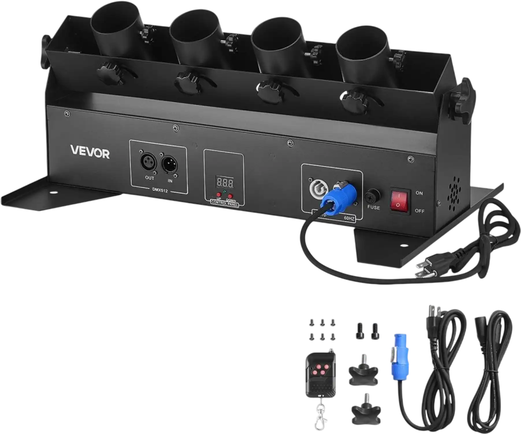 Vevor Confetti Launcher High Output 4-Shot DMX512 Manual & Remote Control Portable Shooter New