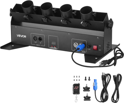 VEVOR Electric Confetti Cannon Machine, High Output 4-Shot Confetti Launcher, DMX512, Manual & Remote Control, Portable Confe-tti Shooter for Wedding Christmas DJ Party Event Show Stage Nightclub
