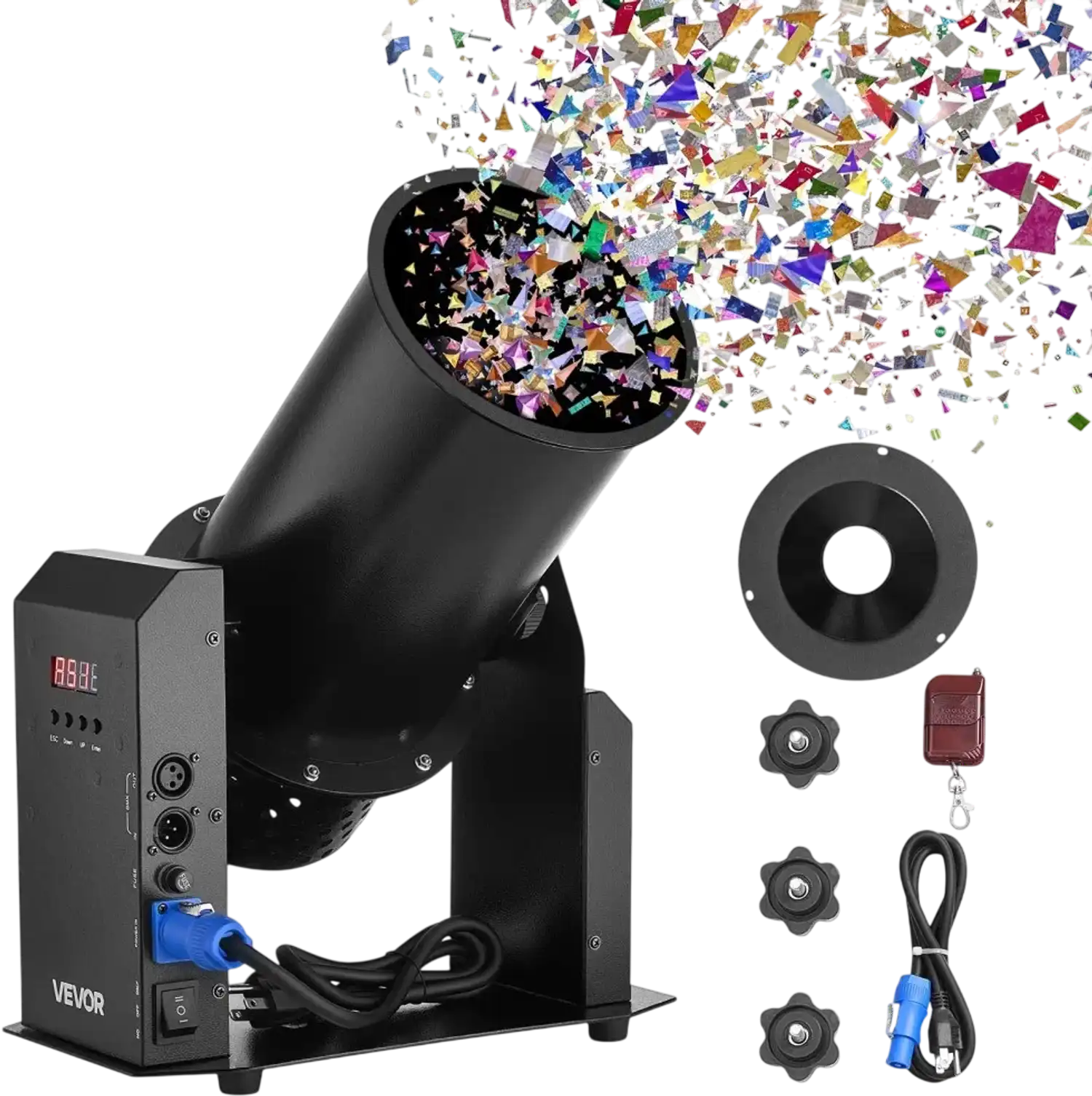 Vevor Confetti Machine Electric 1500W DMX512 Manual & Remote Control Portable Shooter New