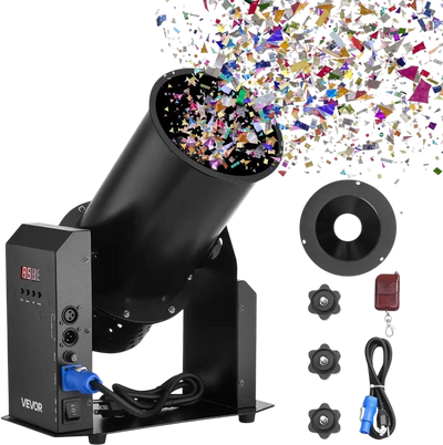 Vevor Confetti Machine Electric 1500W DMX512 Manual & Remote Control Portable Shooter New