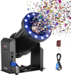 VEVOR Electric Confetti Machine with LED Lights, 1500W Powerful Output Confetti Cannon Launcher, DMX512, Manual & Remote Control, Portable Confe-tti Shooter for Wedding Christmas Event Show Stage