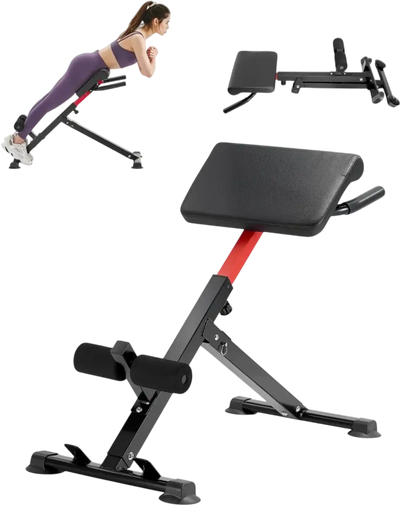 VEVOR Roman Chair Hyperextension Bench, 250 lbs Adjustable & Foldable Extension Machine, Multi-Function Exercise Equipment for Glute, Hamstring, Back, and Ab Workout, Fitness Weight Bench for Home Gym