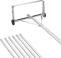 VEVOR Snow Roof Rake, 18.5 in Aluminum Blade, 5.2-30 ft Adjustable Roof Snow Scraper with Wheels & Slide, , Lightweight Snows Removal Tool for House Rooftop Leaves Debris Clearing