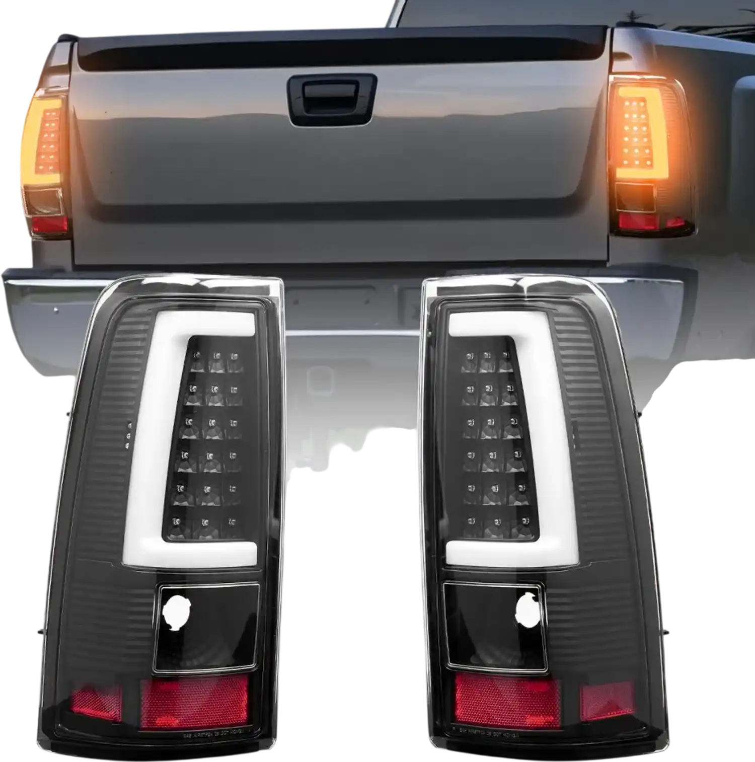 Vevor Tail Light Assembly Chevy Silverado LED Driver & Passenger Side Black 2-Pc New
