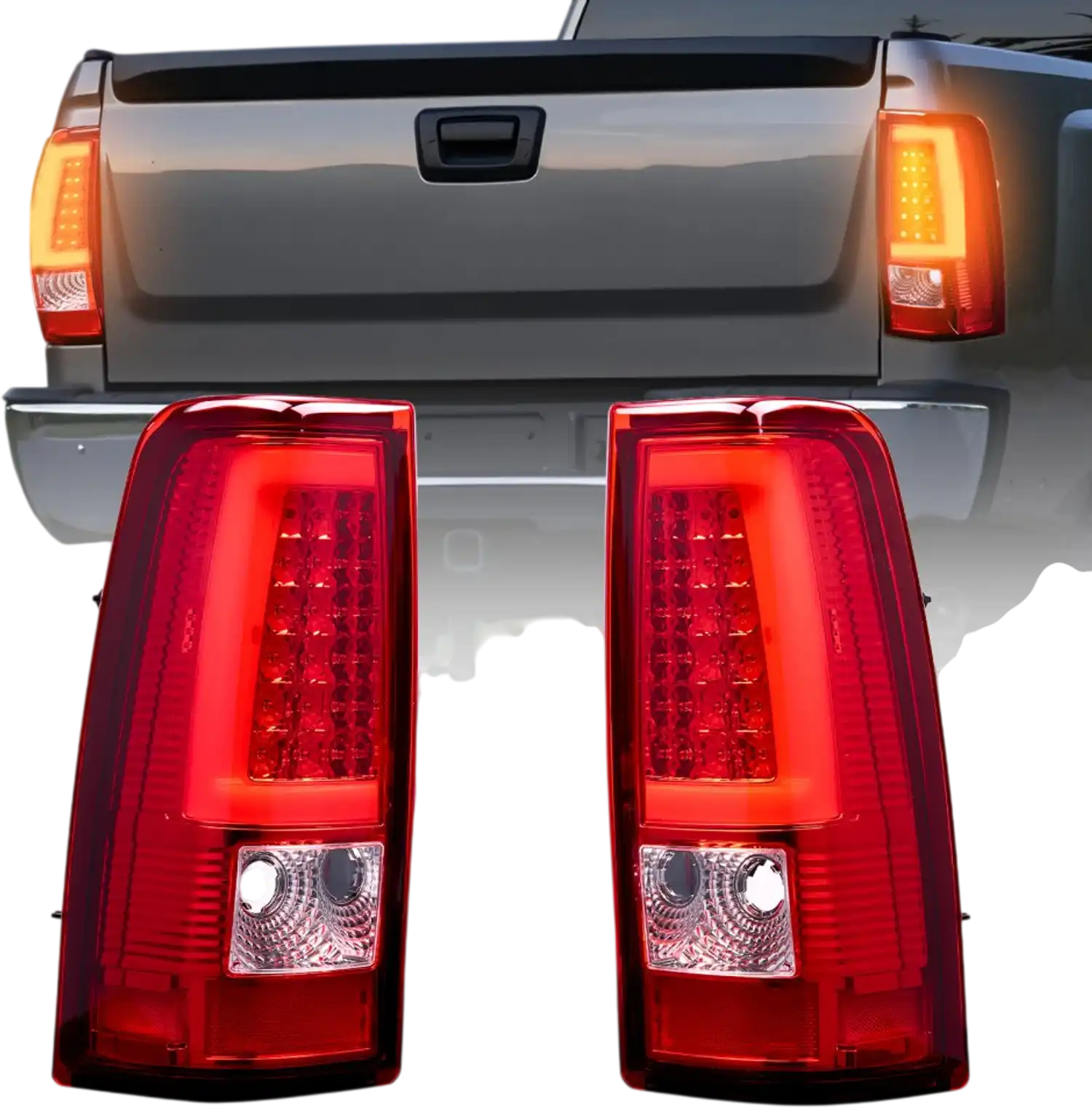 Vevor Tail Light Assembly LED Driver & Passenger Side for 2003-2007 Chevy Silverado Red New
