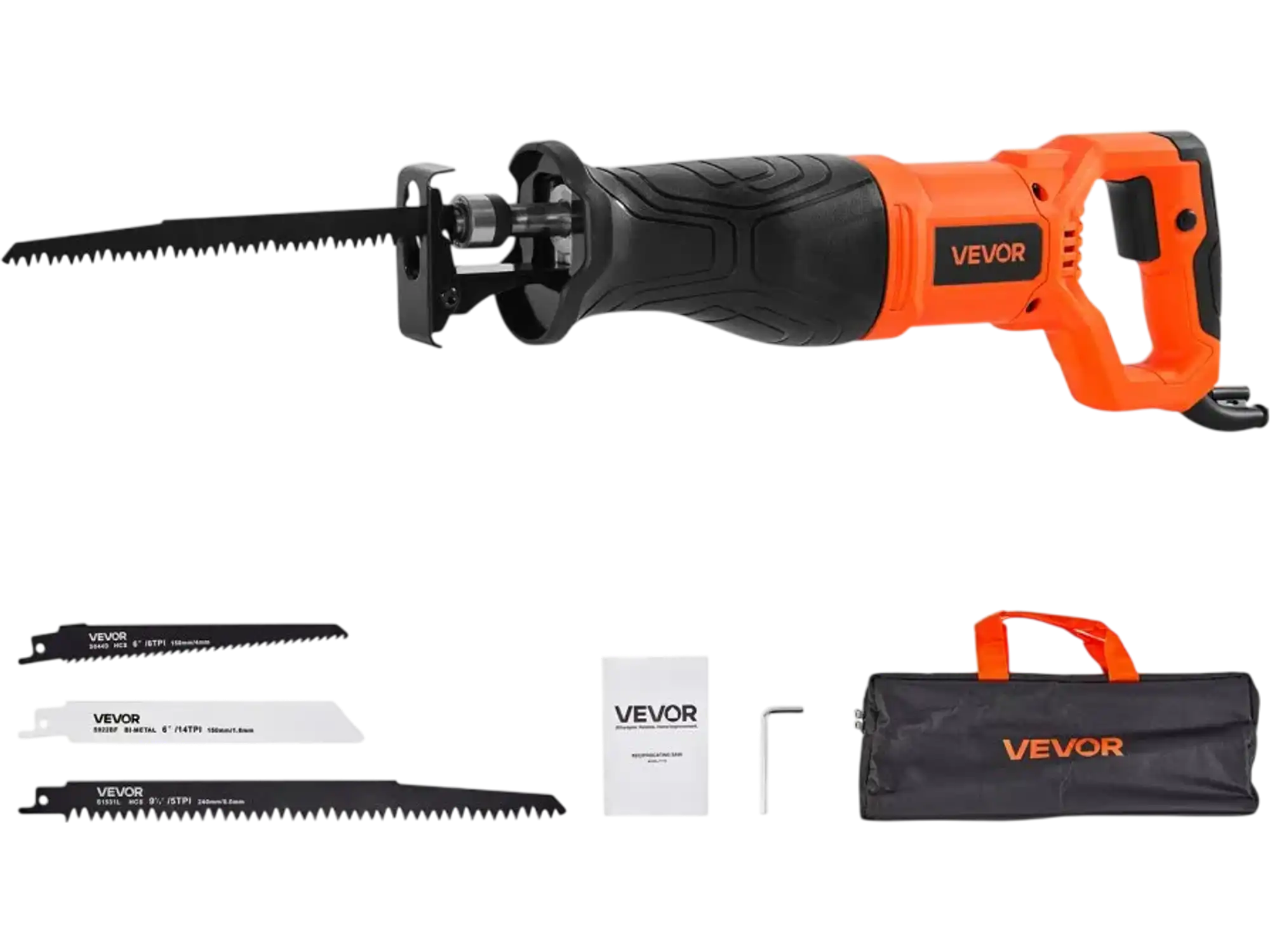Vevor Reciprocating Saw Corded 120V 7.5 Amp 2800 SPM Variable Speed 1-1/8