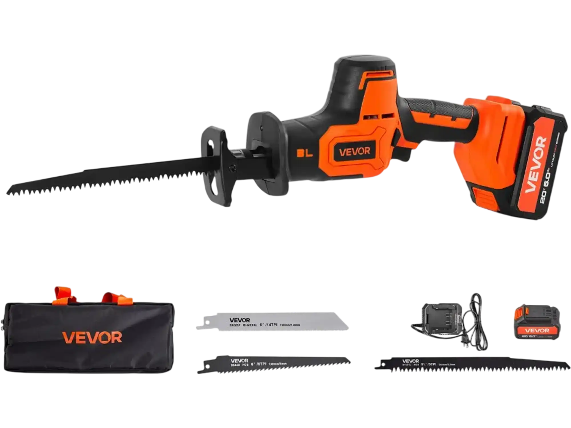 Vevor Reciprocating Saw Cordless 20V 3000 SPM Variable Speed Kit New