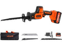 VEVOR Cordless Reciprocating Saw, 20 V, 3000 SPM Variable Speed, 1 inch Stroke Length, Electric Reciprocating Saw with Battery, Charger, 8 Blades, and Carrying Bag, for Wood, Metal and Plastic Cutting