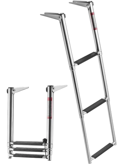 Vevor Boat Ladder 3-Step Telescoping Folding Swim Deck Ladder New