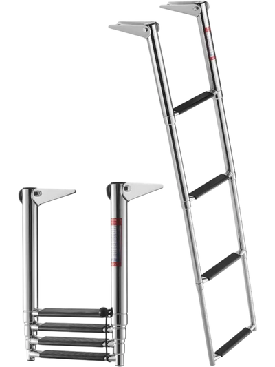 Vevor Boat Ladder 4-Step Telescoping Folding Swim Deck Rear Entry New