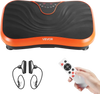 VEVOR Vibration Plate Exercise Machine, Whole Body Vibrating Platform for Lymphatic Drainage and Weight Loss, Home Workout Fitness Equipment with 2 Resistance Bands, Body Shaker for Women Men, Orange