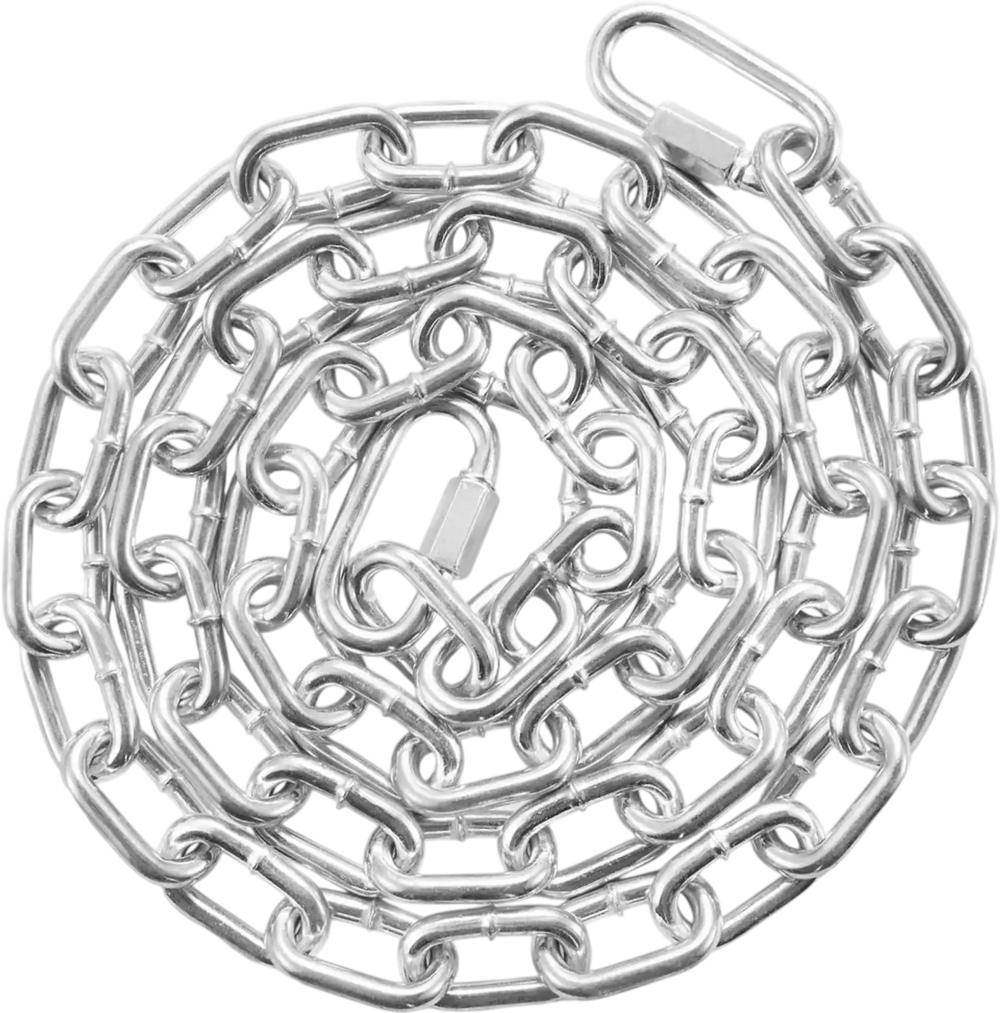 VEVOR Proof Coil Chain, 5/16" x 6', 1980 lbs Safe Working Load, Zinc Plated Proof Tested Coil Chain with Two Quick Links, Galvanized Carbon Steel Link Chain for Towing, Hanging, Camping, Pet Towing