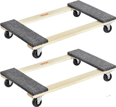 VEVOR Furniture Dolly, 1000 lbs Each Load Capacity, 2 Packs, 18