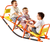 VEVOR Kids Seesaw, 200 lbs Load Capacity, Metal Rocking Teeter Totter with Handles, Toddler Seesaw for Children Aged 3+, Kids Outdoor Playground Equipment for Lawn, Backyard, Playground, 2 Seats