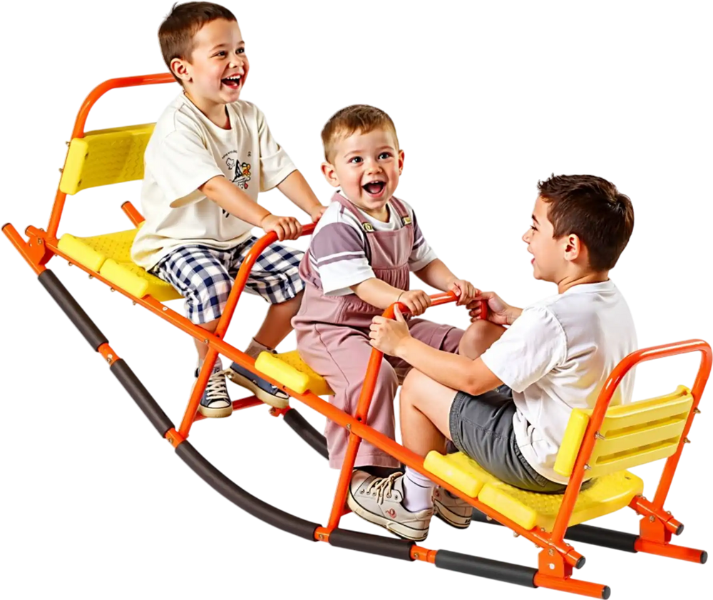 VEVOR Kids Seesaw, 200 lbs Load Capacity, Metal Rocking Teeter Totter with Handles, Toddler Seesaw for Children Aged 3+, Kids Outdoor Playground Equipment for Lawn, Backyard, Playground, 2 Seats
