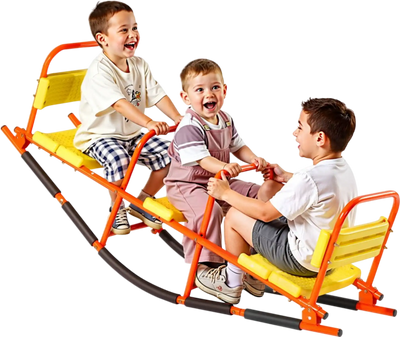 VEVOR Kids Seesaw, 200 lbs Load Capacity, Metal Rocking Teeter Totter with Handles, Toddler Seesaw for Children Aged 3+, Kids Outdoor Playground Equipment for Lawn, Backyard, Playground, 2 Seats