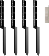 VEVOR Fence Post Anchor Repair Kit, 4 Pack Inner Diameter 2 x2 Inches Heavy Duty Steel Fence Post Support Stakes, Anchor Ground Spike for Repair Tilted, Broken Wood Fence Post