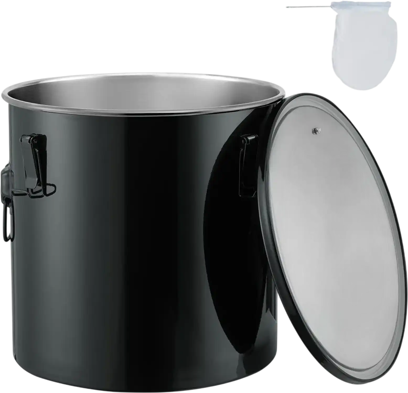 Vevor Fryer Grease Bucket 8 Gal Stainless Steel Oil Disposal Caddy Black New