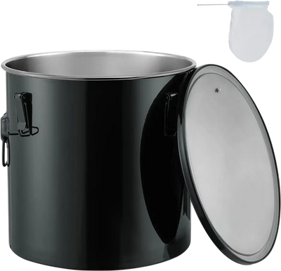 Vevor Fryer Grease Bucket 8 Gal Stainless Steel Oil Disposal Caddy Black New