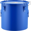 VEVOR Fryer Grease Bucket, 10 Gal Oil Disposal Caddy Carbon Steel Fryer Oil Bucket with Rust-Proof Coating, Oil Transport Container with Lid, Lock Clips, Filter Bag for Hot Cooking Oil Filtering, Blue