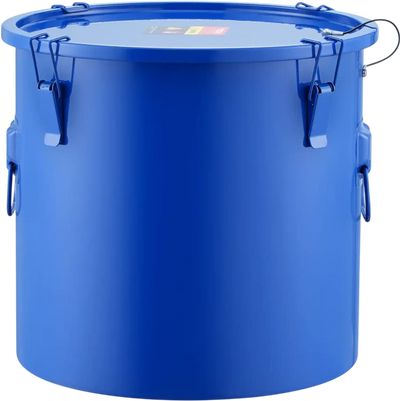 Vevor Fryer Grease Bucket 10 Gal Carbon Steel Oil Disposal Caddy Blue New
