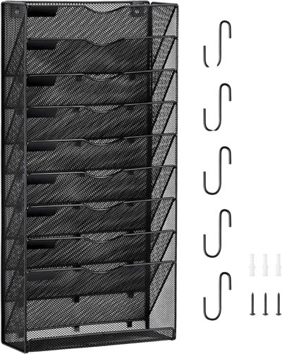 Vevor Wall File Organizer 10-Pocket Mesh Rack New