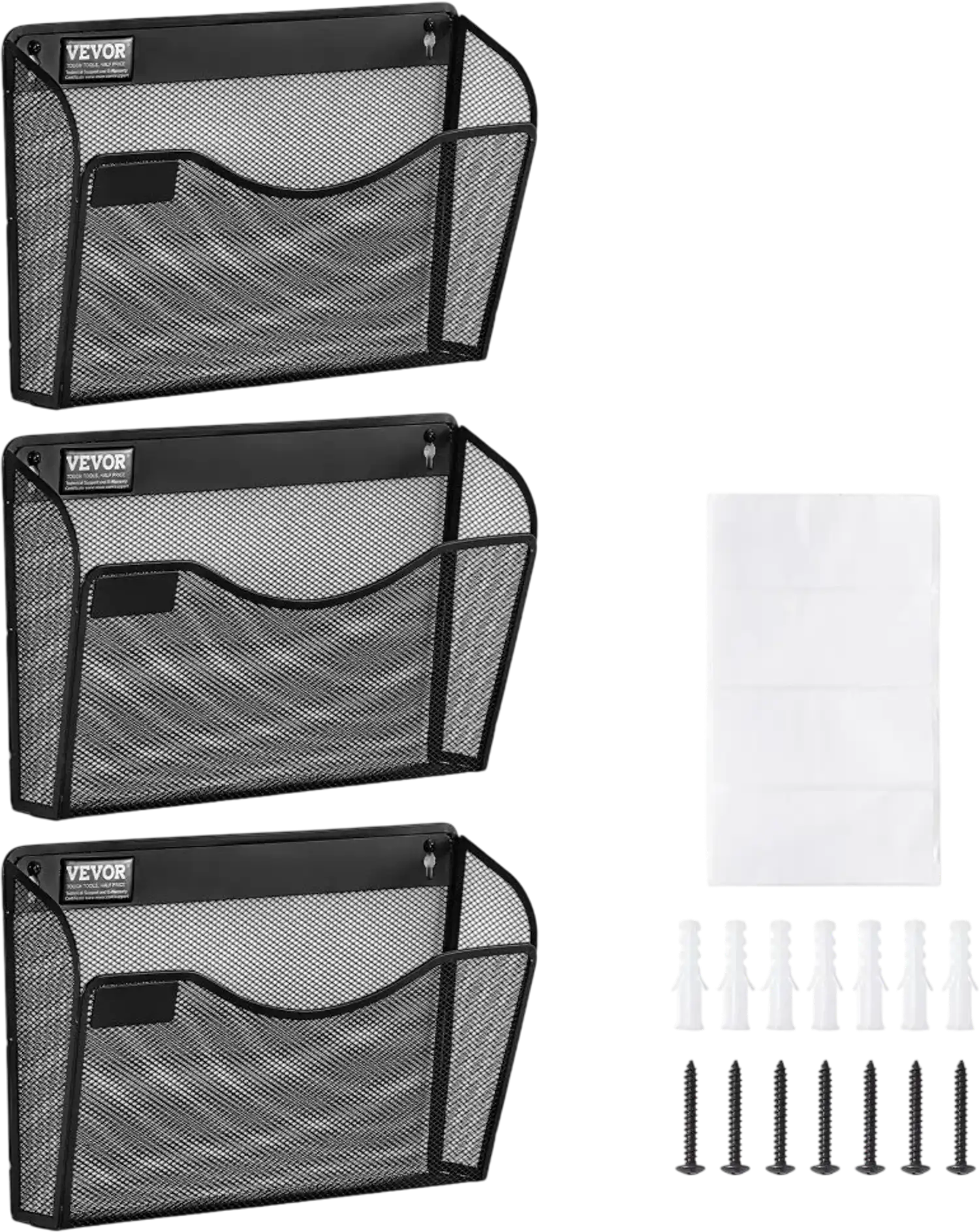 Vevor Wall File Rack 3-Piece Mesh Wall File Holder New