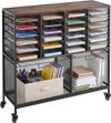 VEVOR Rolling File Cart 24 Slot Mobile Filing Cabinet with Lockable Wheels, for Home Office Classroom, Large Storage Capacity, Hanging File Folder Mail Organizer, with 264.55 lbs / 120 kg Load, Black